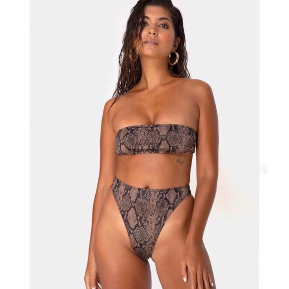 Motel Rocks | IZARLA Bikini Swimsuit Snake Taupe‎ Print $64